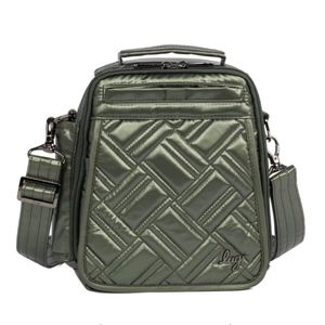 Lug Flapper SE Convertible Quilted Crossbody Bag in Metallic Indigo
